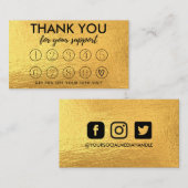 金ゴールドメイクヘア感謝していロイヤリティカード 名刺 (正面/裏面)