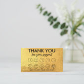 金ゴールドメイクヘア感謝していロイヤリティカード 名刺 (スタンド正面)