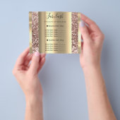 金ゴールドメイク美しいサロンバラヘア爪、 ネイルグリッター チラシ (手)