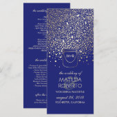 金ゴールドメイスンジャールホタル素朴結婚式 プログラム (正面/裏面)