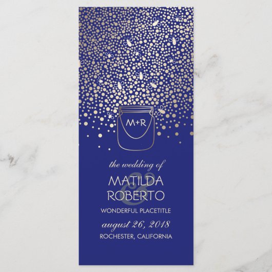 金ゴールドメイスンジャールホタル素朴結婚式 プログラム (正面)