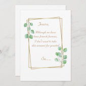 金ゴールドメイド・オブ・オーナー(花嫁付き添い人)又は花嫁プロポーザル・カード 招待状 (正面/裏面)