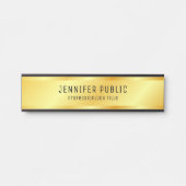 金ゴールドメタフェイクリックルックトレンディーエレガントテンプレート サインプレート (正面)