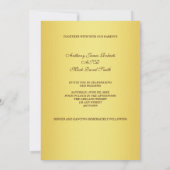 金ゴールドメタリックおよびブラウン結婚式招待状 招待状 (裏面)