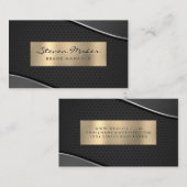 金ゴールドメタリックとグレー | 有孔メッシュ 名刺 (正面/裏面)