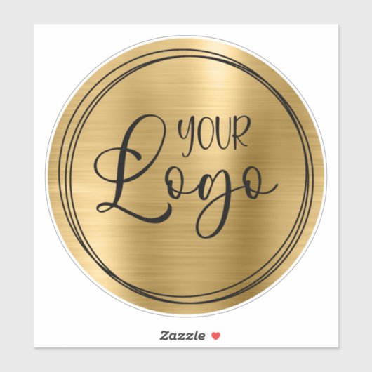 金ゴールドメタリックとブラックロゴプロモーション シール (シート)