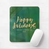 金ゴールドメタリックと緑の幸せな休日 マウスパッド (マウス)