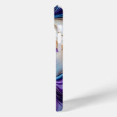 金ゴールドメタリックのアクセントティール(緑がかった色)と紫の渦巻き Case-Mate iPhoneケース (裏面 / 左)