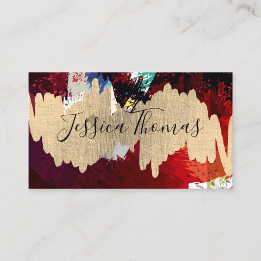 金ゴールドメタリックアートブラシ 名刺 (正面)