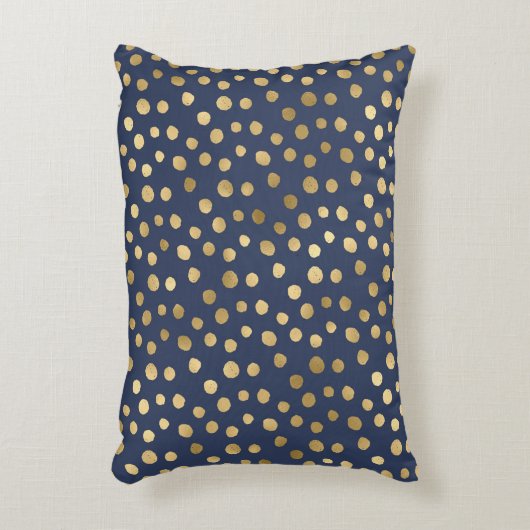 金ゴールドメタリックエレガントネイビーブルーチーターパターン アクセントクッション (正面(垂直))