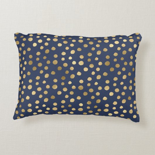 金ゴールドメタリックエレガントネイビーブルーチーターパターン アクセントクッション (裏面)