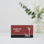 金ゴールドメタリックカクテルガラス 名刺 (スタンド正面)