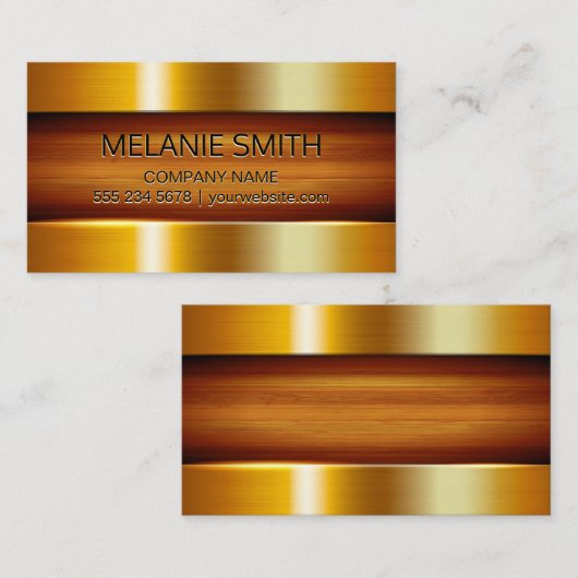 金ゴールドメタリッククロム 名刺 (正面/裏面)