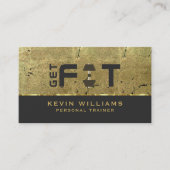 金ゴールドメタリックグランジテクスチャーフィットネストレーナー 名刺 (正面)