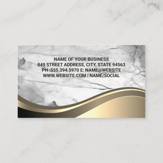 金ゴールドメタリックサニーホーム |大理石 名刺 (裏面)