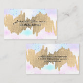 金ゴールドメタリックスクライブル |モザイクパターン 名刺 (正面/裏面)