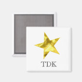 金ゴールドメタリックスタイリッシュスパーソナライズされたカスタム星 マグネット (正面/裏面)