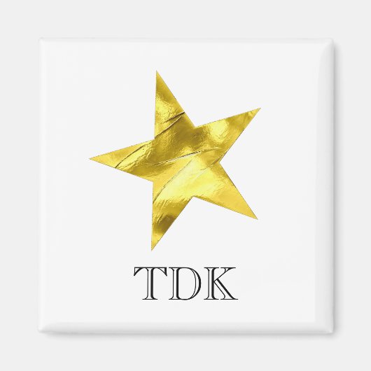 金ゴールドメタリックスタイリッシュスパーソナライズされたカスタム星 マグネット (正面)