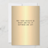 金ゴールドメタリックスノーフレーク写真クリスマスカード (裏面)