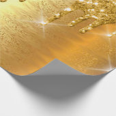 金ゴールドメタリックスパークリーグリッターブライダル結婚ズ ラッピングペーパー (角)