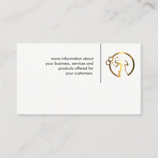 金ゴールドメタリックスプレーボトル |メイド |アイコンのカスタム追加 名刺 (裏面)