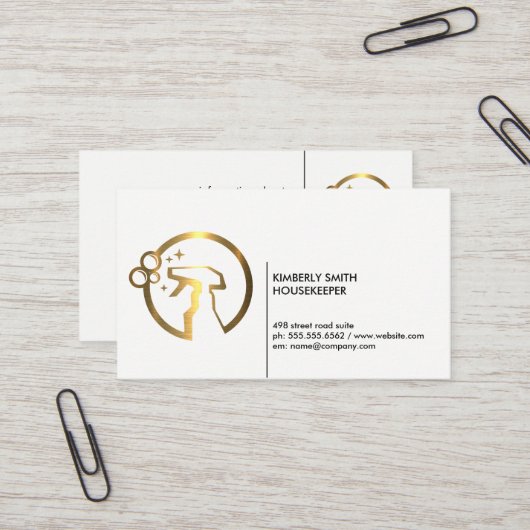 金ゴールドメタリックスプレーボトル 名刺 (正面/裏面インサイチュ)