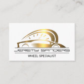 金ゴールドメタリックスポーツカーロゴ 名刺 (正面)