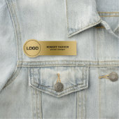 金ゴールドメタリックテクスチャロゴ 名札 (インサイチュ)