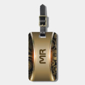 金ゴールドメタリックテクスチャ背景荷物タグ ラゲッジタグ (正面縦)