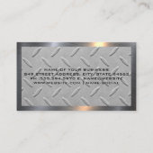 金ゴールドメタリックトラックロゴ |鋼の背景 名刺 (裏面)