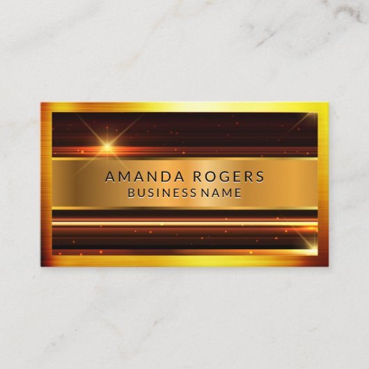 金ゴールドメタリックハイシャイン |金属 名刺 (正面)