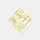 金ゴールドメタリックハッピーアニバーサリースタイリッシュズ スタンダードカクテルナプキン (角)
