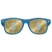 金ゴールドメタリックパーティーサングラス レトロサングラス (正面)