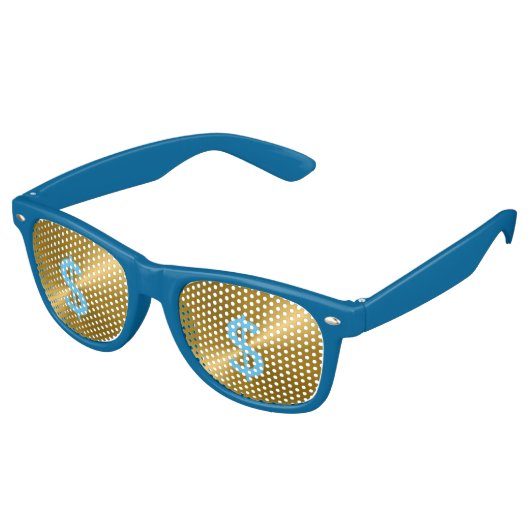 金ゴールドメタリックパーティーサングラス レトロサングラス (アングル)