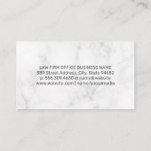 金ゴールドメタリックピラーとフェザーロゴ |法律 予約カード (裏面)