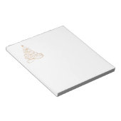 金ゴールドメタリックフィリークリスマスツリーミニマリスト ノートパッド (アングル)