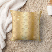 金ゴールドメタリックフォイルフェイク&グリッターグラムダイヤモンド クッション (ブランケット)