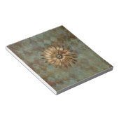 金ゴールドメタリックフラワーオングリーン ノートパッド (アングル)