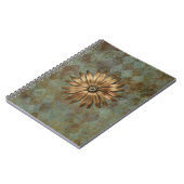 金ゴールドメタリックフラワーオングリーン ノートブック (左側)