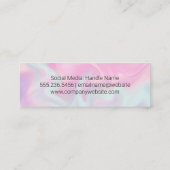 金ゴールドメタリックブラシストローク |パステルリキッドブレンド スキニー名刺 (裏面)