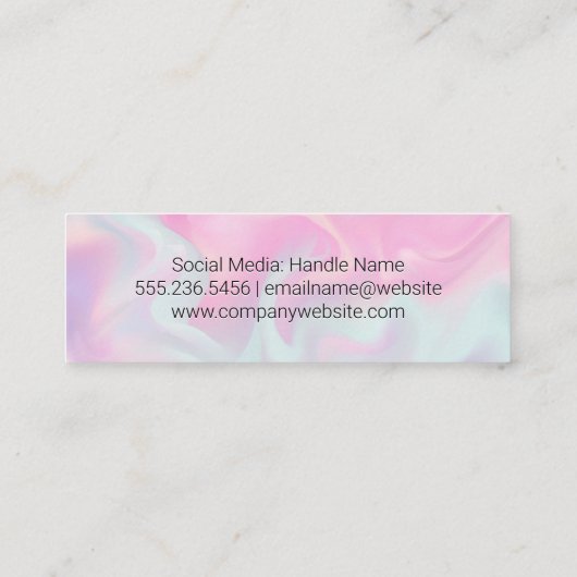 金ゴールドメタリックブラシストローク |パステルリキッドブレンド スキニー名刺 (裏面)