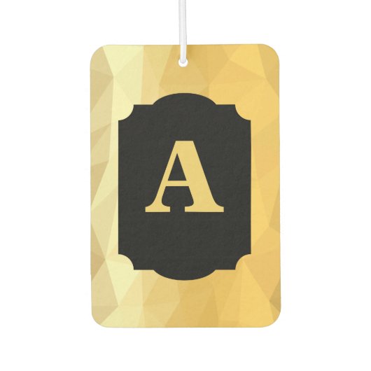 金ゴールドメタリックブラックパーソナルモノグラム カーエアーフレッシュナー (正面)