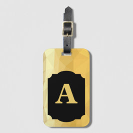 金ゴールドメタリックブラックラグジュアリーパーソナルモノグラム ラゲッジタグ
