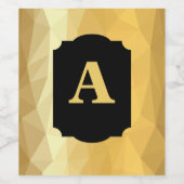 金ゴールドメタリックブラック書道パーソナルモノグラム ワインラベル (シングルラベル)