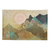 金ゴールドメタリックマウンテンビスタランドスケープ 枕カバー (裏面)