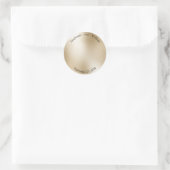 金ゴールドメタリックモダンエレガントな結婚式 ラウンドシール (バッグ)