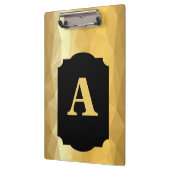 金ゴールドメタリックラグジュアリーブラックパーソナルモノグラム クリップボード (左)