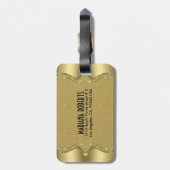 金ゴールドメタリックルックウィズダイヤモンドパターン2 ラゲッジタグ (裏面縦)