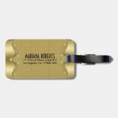 金ゴールドメタリックルックウィズダイヤモンドパターン2 ラゲッジタグ (裏面横)