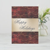 金ゴールドメタリックレッドエレガントハッピーホリデー シーズンカード (スタンド正面)